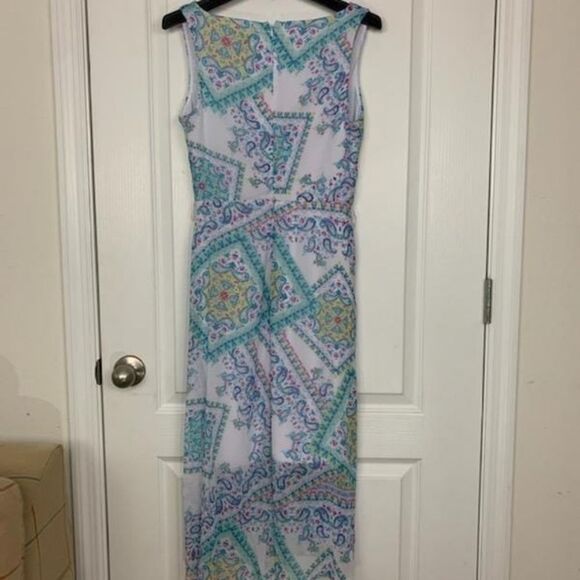 BRAND NEW CHAPS SLEEVELESS FLORAL PATTERN DESIGN V-NECKLINE  WOMEN"S DRESS - Picture 6 of 16